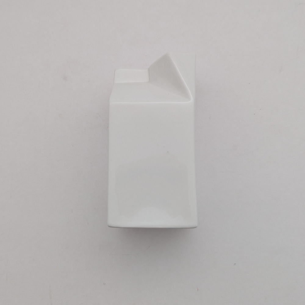 White Porcelain Milk Carton 12oz - Picture 3 of 4